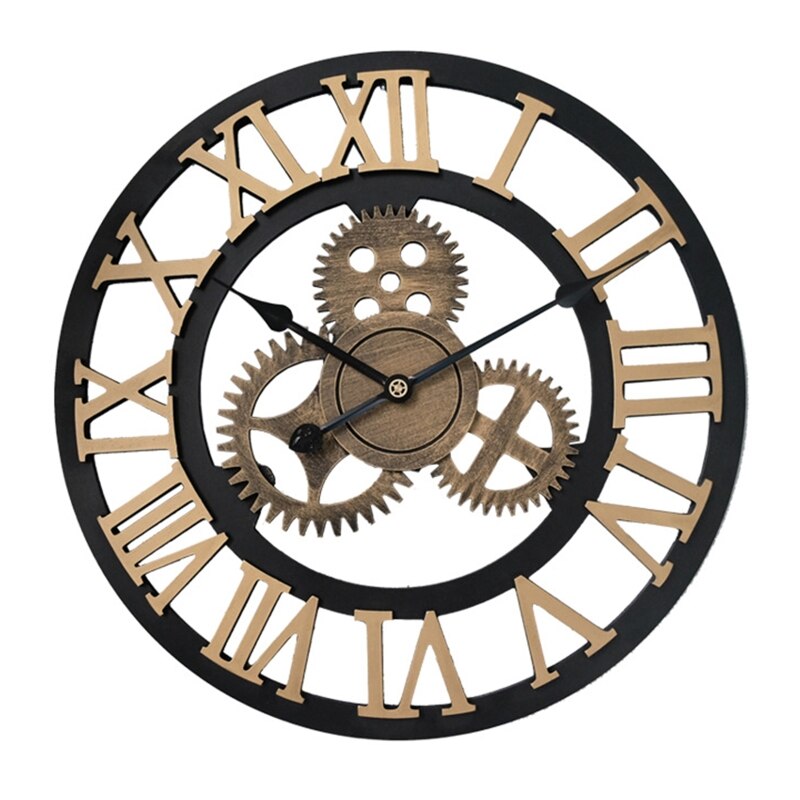 40/50cm Vintage silencieux horloge murale arabe chiffre romain pendule horloges décor: 40GR