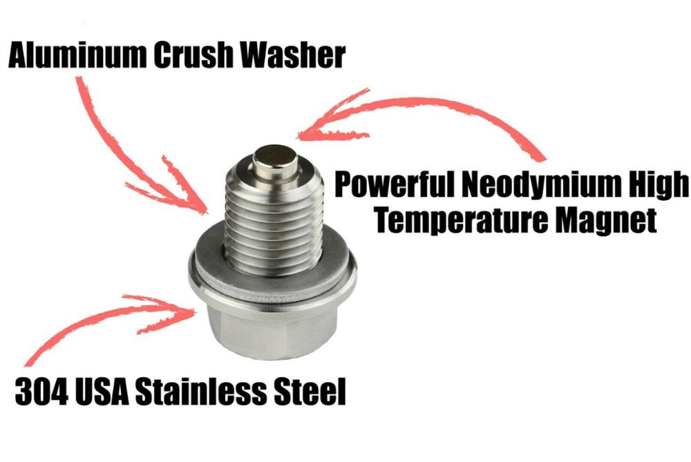 Stainless Steel Oil Drain Plug with NEODYMIUM Magnet