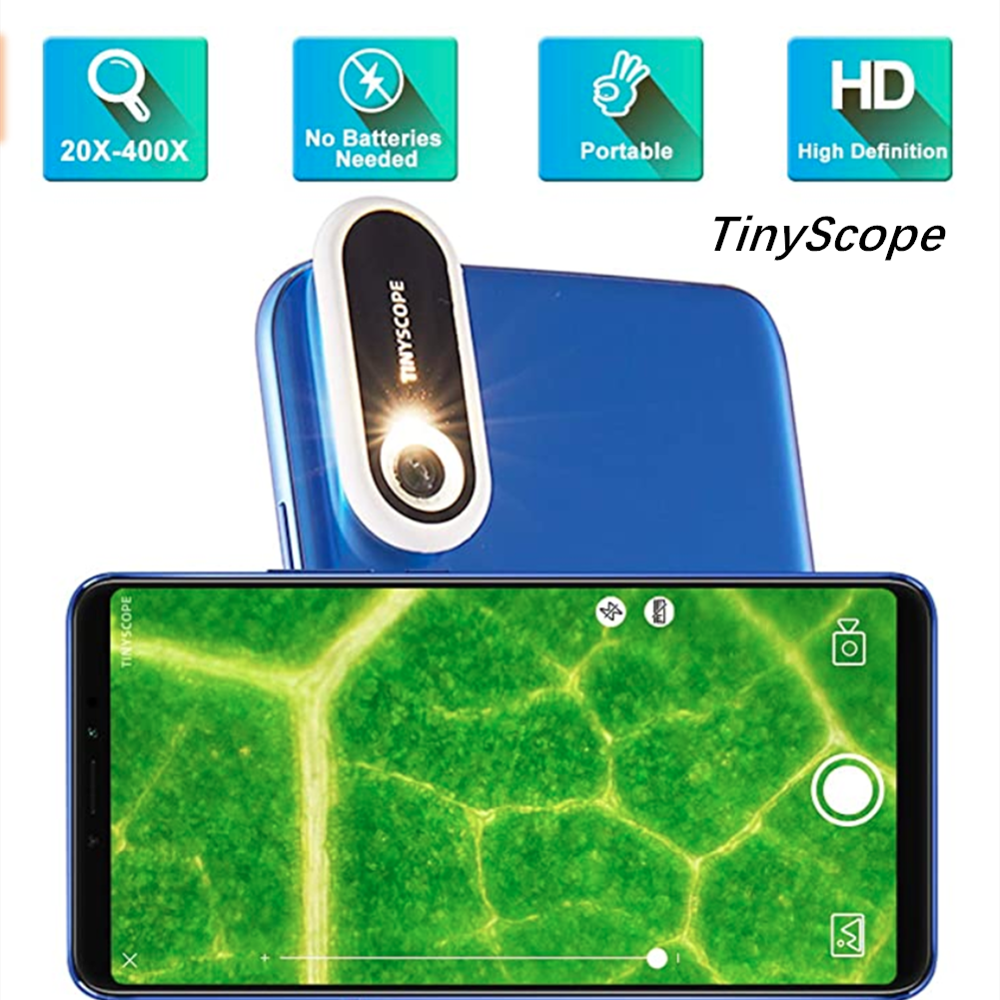 TinyScope digital mobile Microscope Camera Len 20x - 400x kids educational Camera microscope For All Phone Support iOS Android