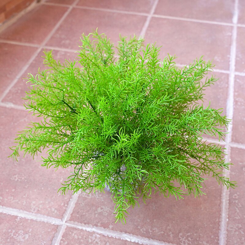 Grønn 5 gaffelpakke asparges kunstig plante dekorasjon kunstig plante plast blomst bregne hjem dekorasjon