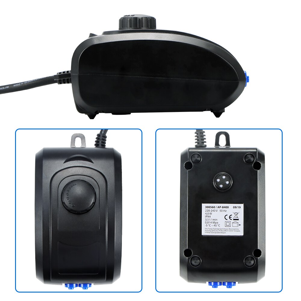1PC Stille 4W luchtpomp luchtcompressor 2 Outlets voor lucht steen te verhogen Zuurstof, zwart Luchtpomp voor Fish tank aquarium