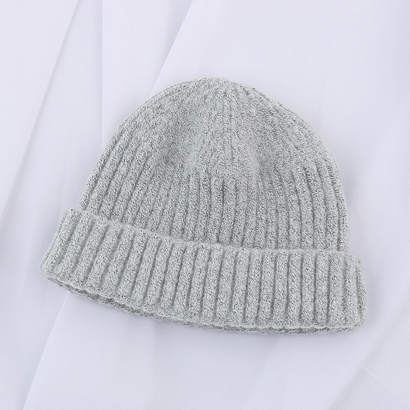 Mode Mannen Beanie Winter Gebreide Muts Jongen Skullcap Sailor Cap Manchetten Retro Navy Korte Hoed Effen Kleur Unisex herfst Warm Cap: 7