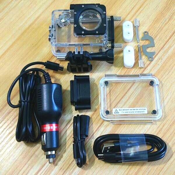 Carcasa impermeable de cámara Clownfish para SJCAM Original SJ4000 SJ5000 Sj9000 c30 C30R EKEN H9 R con cargador de coche para motocicleta: SJ4000 SJ9000