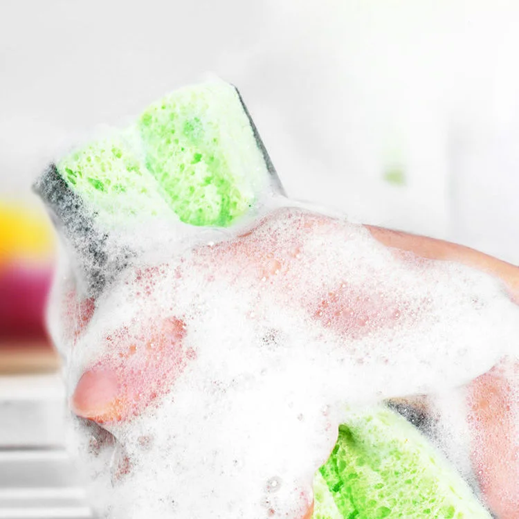 2/5pc Wood Pulp Dishwashing Sponge Double-Side Pot Dish Cleaning Sponge Absorbing Scouring Pad Household Cleaning Tools