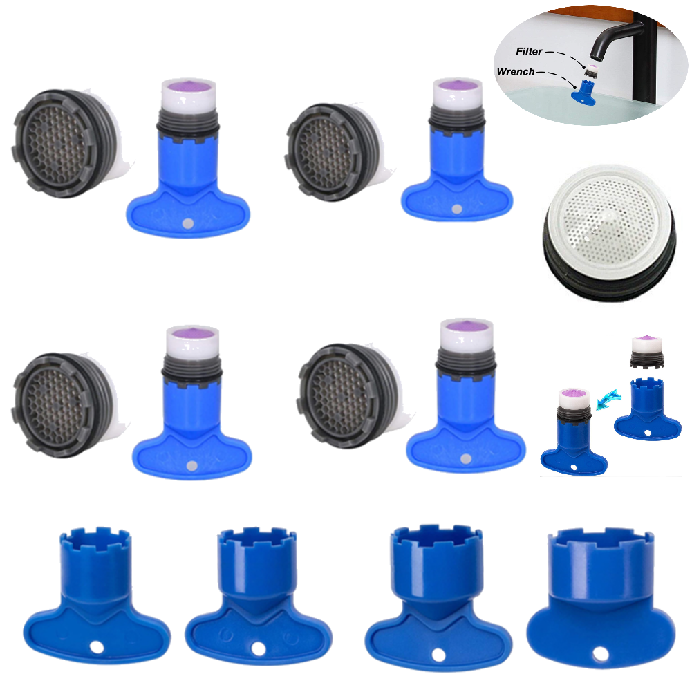 Kunststoff Praktische Wasserhahn Belüfter Reparatur Schlüssel mit Bubbler Filter Wasserhahn Belüfter Schlüssel klopfen Werkzeug Schäumer Entfernung Schlüssel Instrument