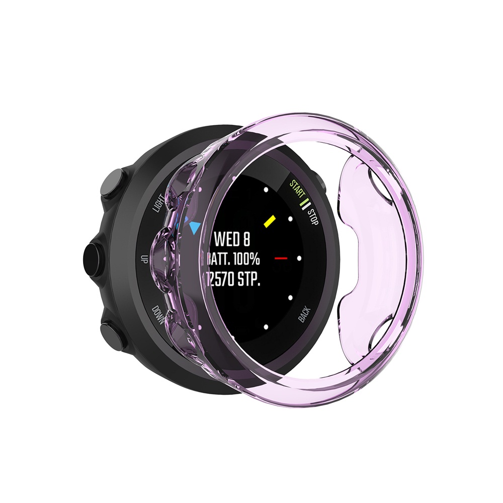 TPU Case Clear Protective Film Guard For Garmin Forerunner 45 45S Smart Watch Full Screen Protector Cover Wristbands Bumper: purple / forerunner 45