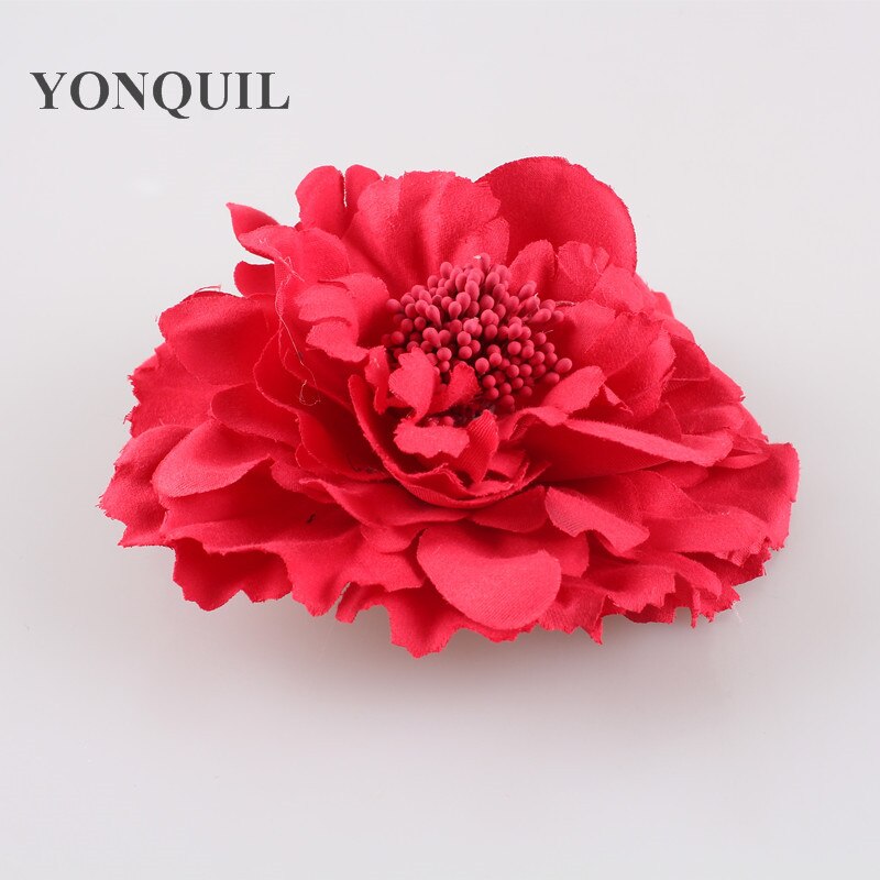 Vrouwen dames bloemen hoofdband bruid bruiloft haarband fascinators haaraccessoires fantasierijke veren hoofdtooi mesh huwelijk: Rood