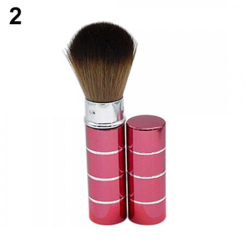 1 ud. Brocha retráctil de aluminio para colorete en forma de cúpula base de maquillaje para el rostro cepillos de maquillaje cosméticos herramientas: Rojo