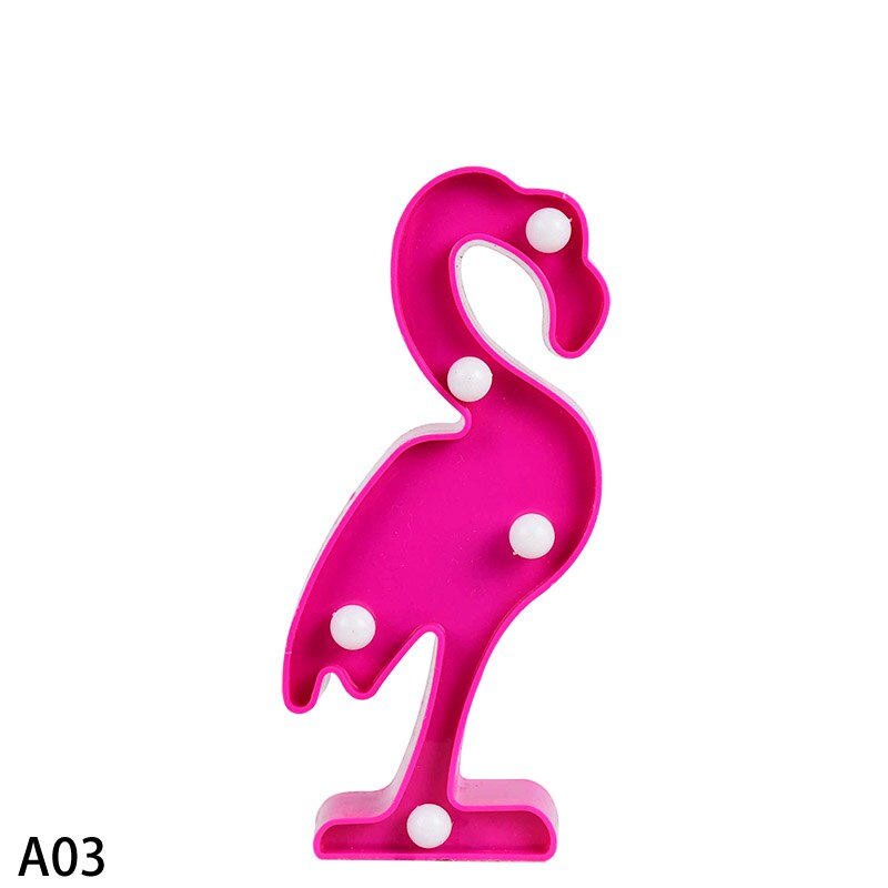 Lámpara de luz LED nocturna para niños, Flamenco, Estrella, piña, Cactus, hawaiana, , lámpara de pared del dormitorio, de decoración: A03