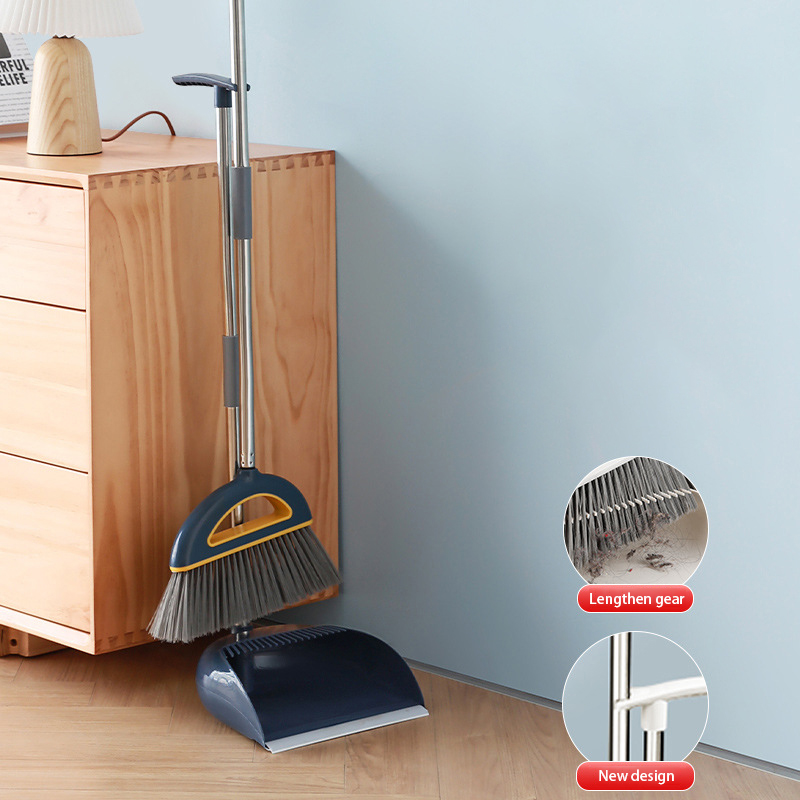 Magic Broom Rubber Broom Hand Push Sweeper Floor Wiper Squeegee for Floor Cleaning Floor Squeegee Sweeping Brush for Pet Hair: Dark blue -2pcs