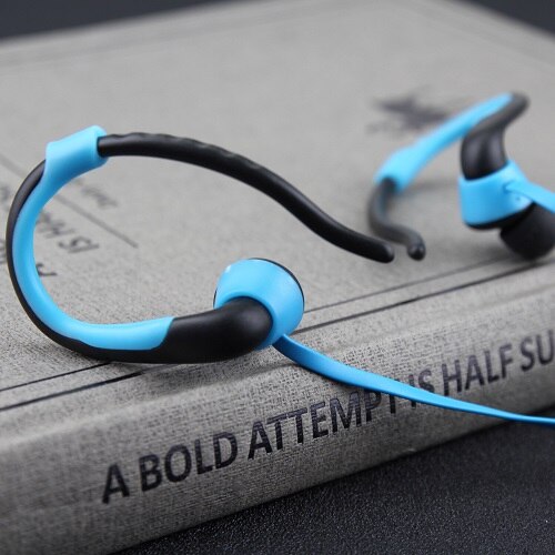 Sport mp3-speler Nekband USB MP3 Muziek Media Speler met Stereo Audio Oortelefoon Ondersteuning 16 GB Micro SD TF kaart: Blauw