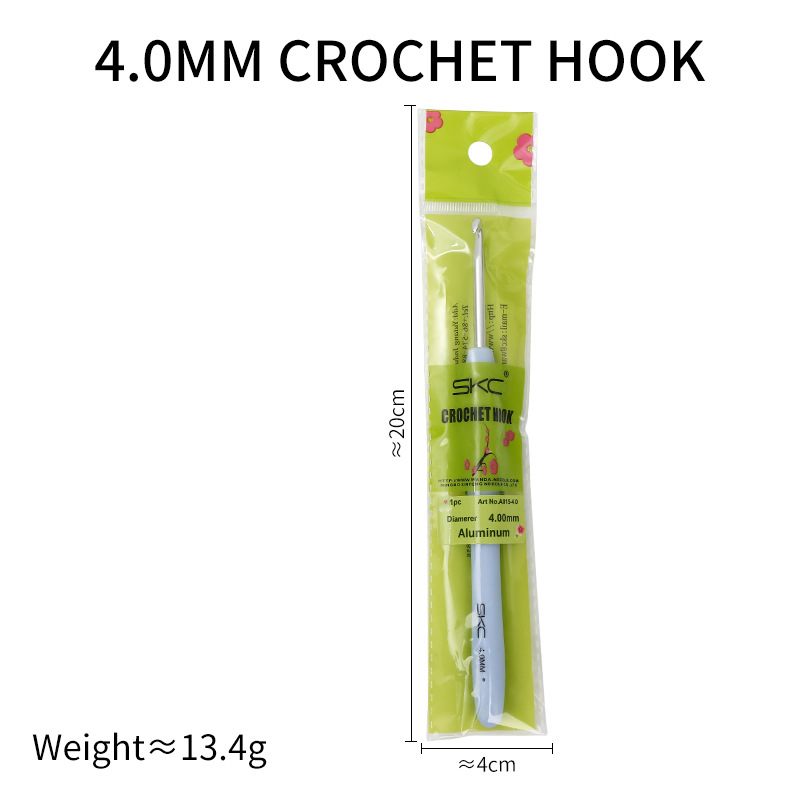 Gancho de ganchillo azul, vástago suave, aguja para suéter, ganchos de ganchillo, herramientas para tejer a mano, agujas de lana, accesorios de gancho de punto de aluminio TPR: Castaño