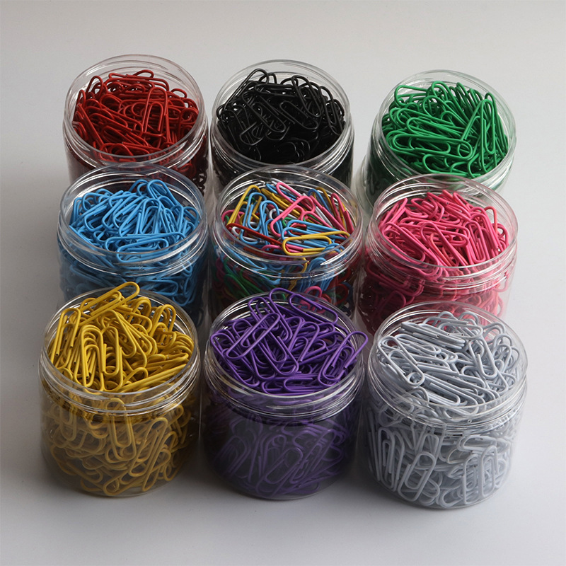 200pcs 28mm Colored Metal Paper Clip Bookmark Office Stationery Cartoon Anti Rust Pin Return Type Needle