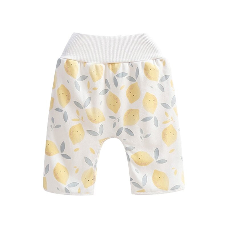 2 In 1 Comfy Kinderen Baby Luier Rok Shorts Puur Katoen Anti Bedplassen Waterdichte Absorberende Wasbare Training Nappy broek: lemon / L
