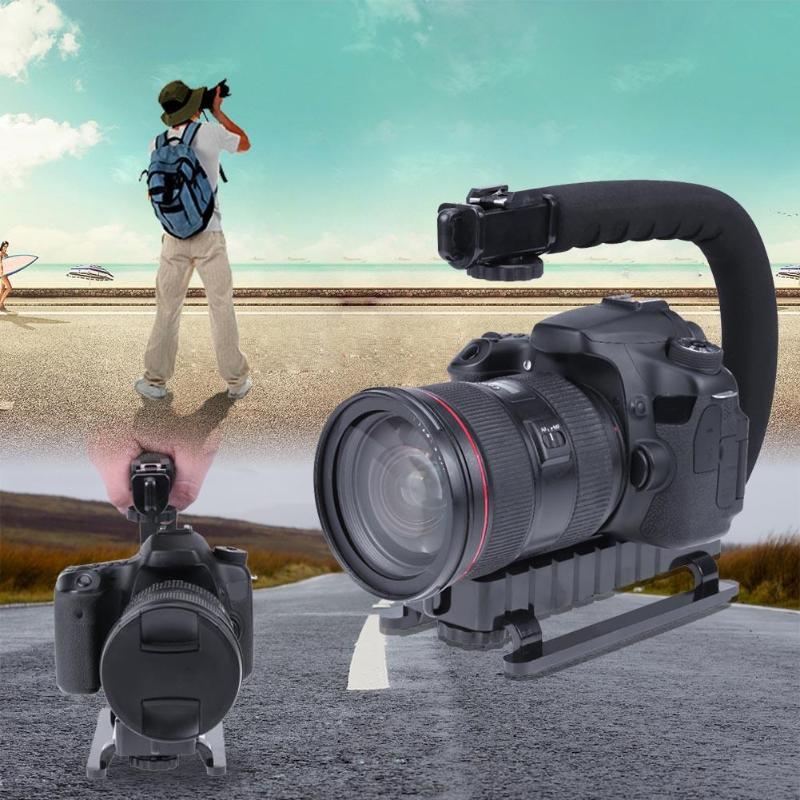 DSLR – stabilisateur vidéo portatif, poignée de stabilisation en forme de C, Vlogging pour téléphones intelligents Canon, Nikon, Sony