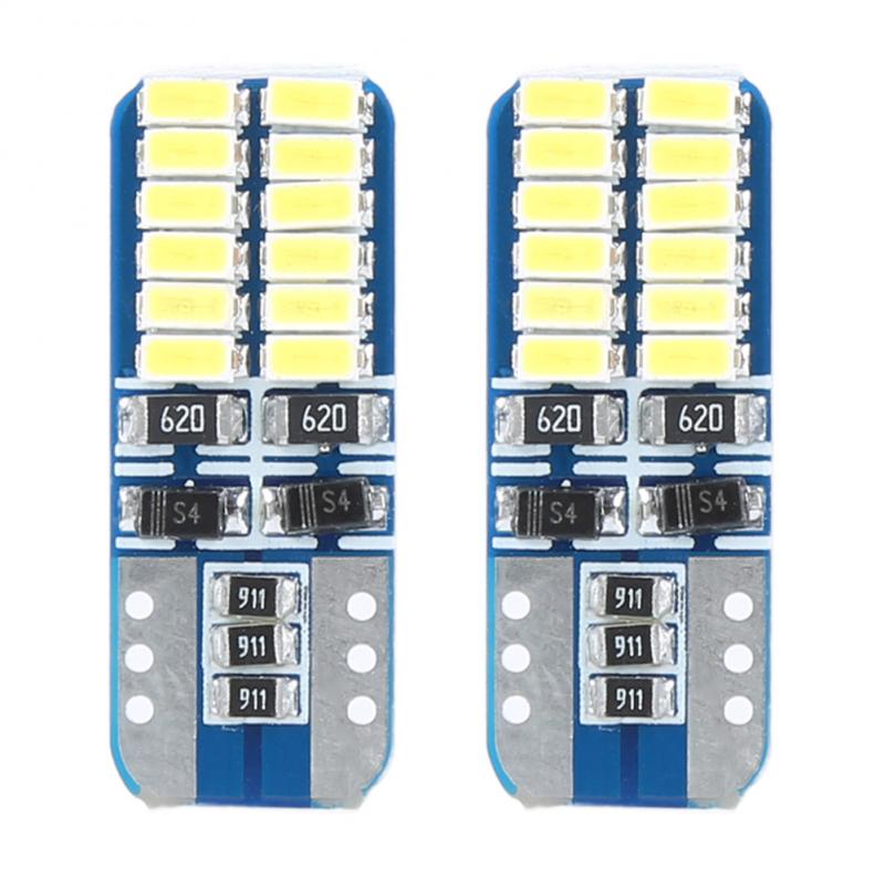 2Pc T10 W5W T10 Led Canbus 194 168 3014 T10 24SMD Canbus Geen Fout Auto Auto Lampen Indicator Light parking Lamp Wit