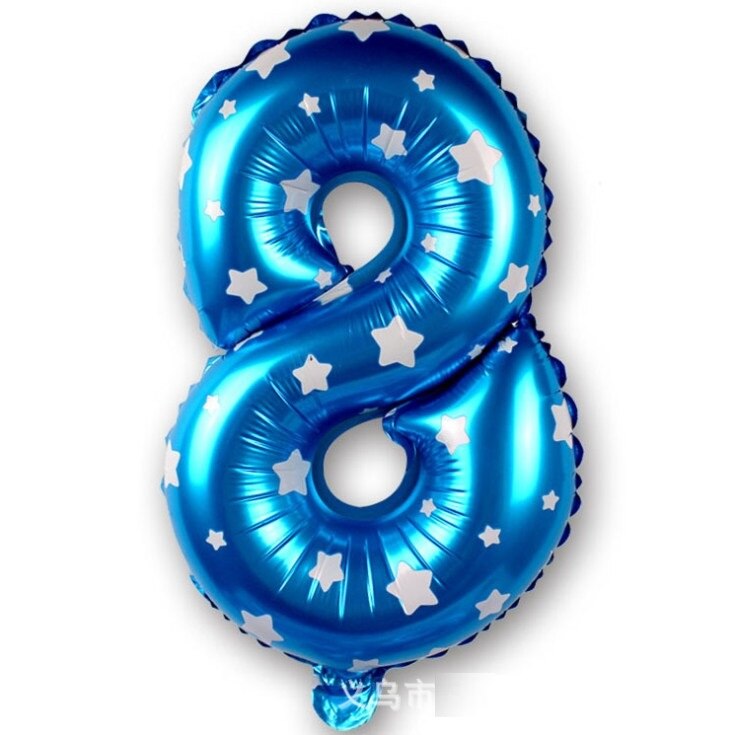 16 Inch Blue Star Number Foil Balloon DigitalBalloons Birthday Party Decoration Inflatble Air Ballon Birthday Wedding Supplies