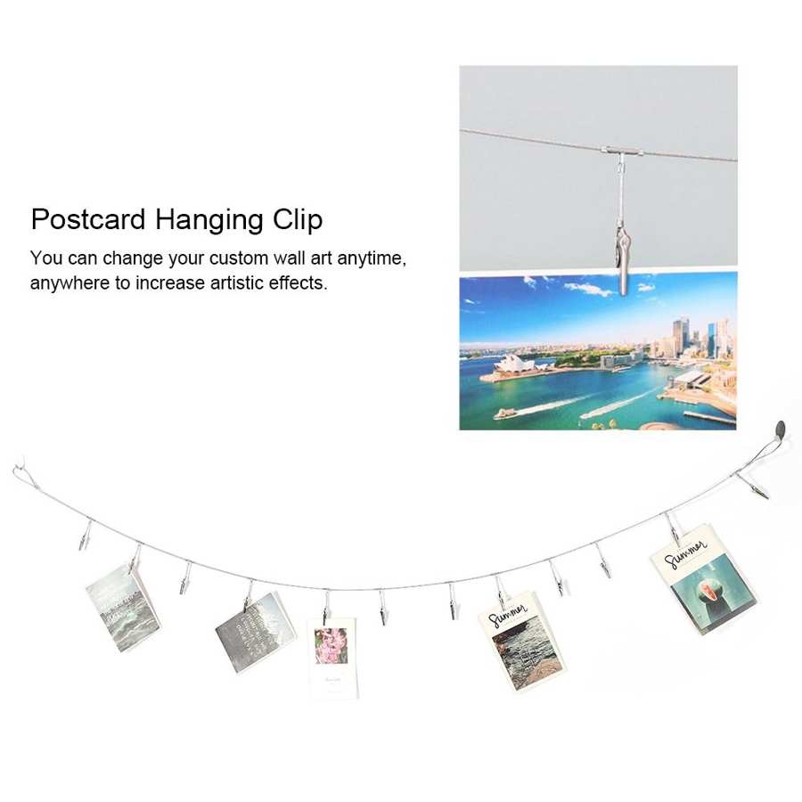 Wire Rope Photo Clip Hanging Photo Wall Decoration Memorandum Postcard Recording Postcard Hanging Clip Wall Decoration Clip