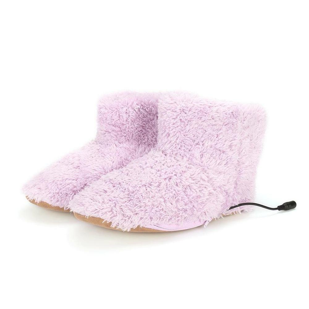 Elektrische Verwarmde Schoenen Winter Warmer Usb Opladen Comfortabele Pluche Thermische Boot Pluis Verwarming Pad Warm Levert Zorgzame: pink