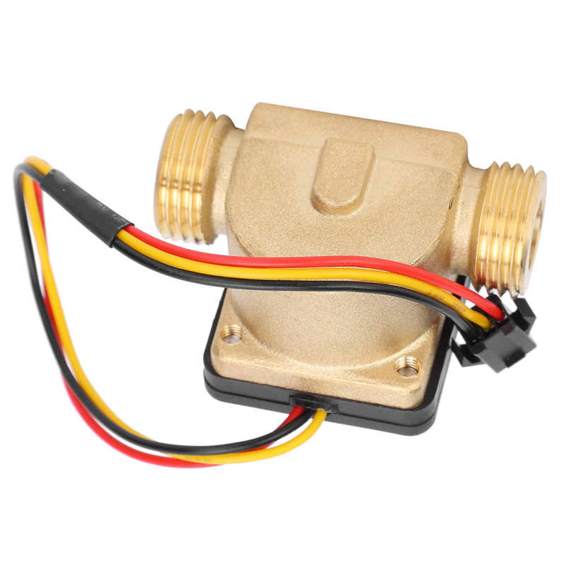 YF-B13 Flow Meter G1/2in Male Water Flow Sensor Counter Brass Hall Flowmeter DC 3-24V for Water Heaters Credit Card Machine
