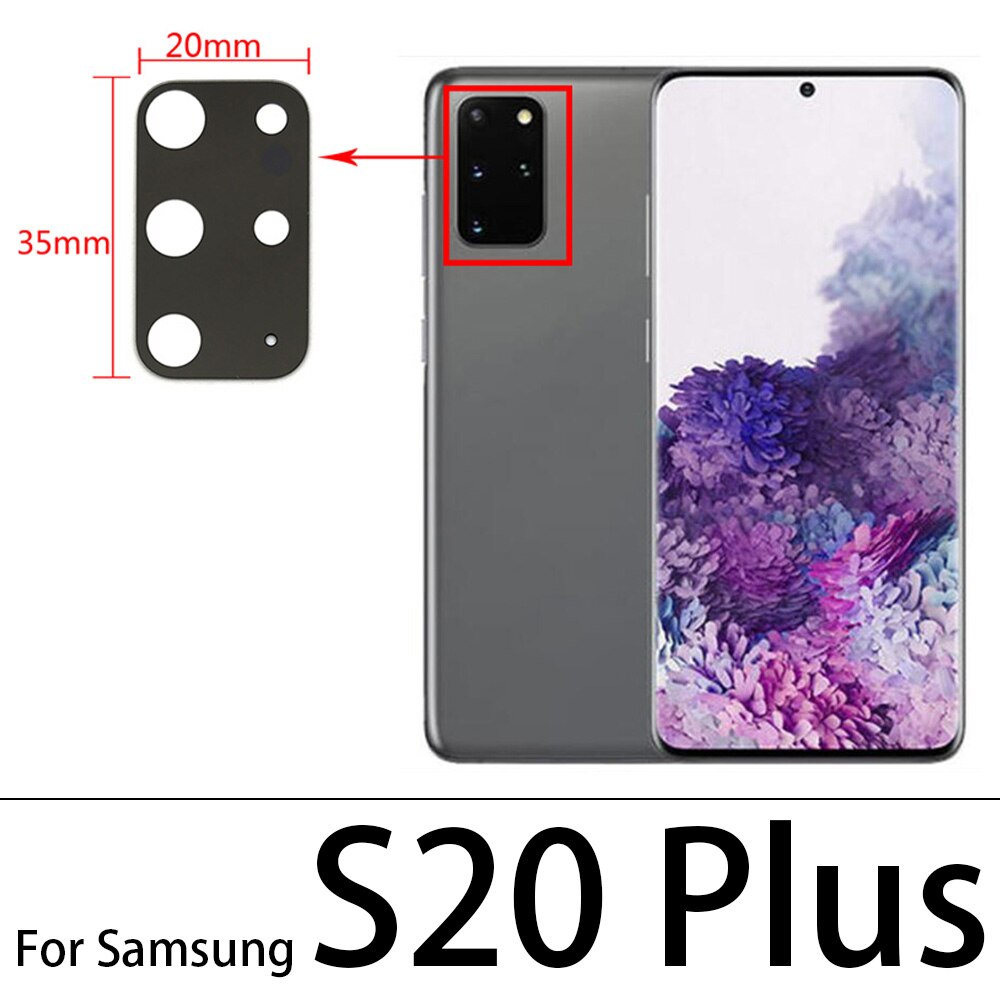 2pcs/lot Camera Glass Lens Back Rear Camera Glass Lens with Glue For Samsung S8 S9 Plus S10e S10 5G S20 Ultra Note 8 9 10 Lite: S20 Plus