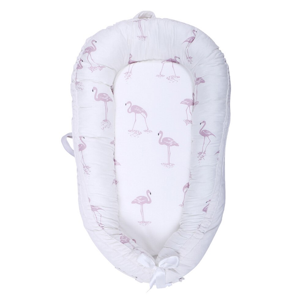 Baby reden spædbarn cosleeper tots snuggle dock aftagelig bassinet liggestol barneseng madras nyfødt soveværelse co sovende essentials: Hvid - flamingo