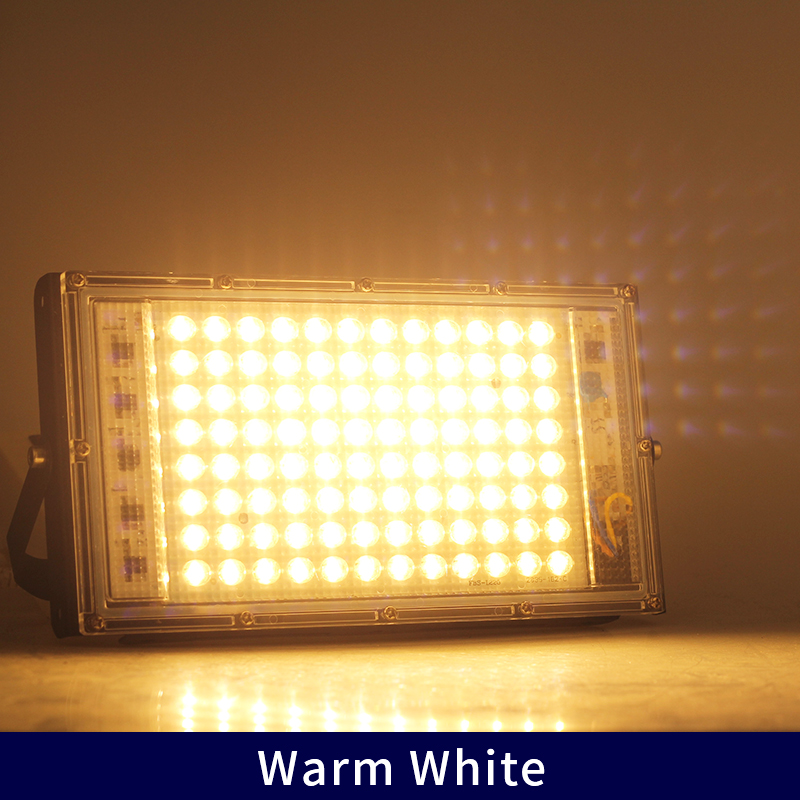 Led-strålkastare 50w led-spotlights 100w led-växtlampor 220v fytolampor gatubelysning fullspektrumlampa för växttillväxtlampa: Varm vit / 50w