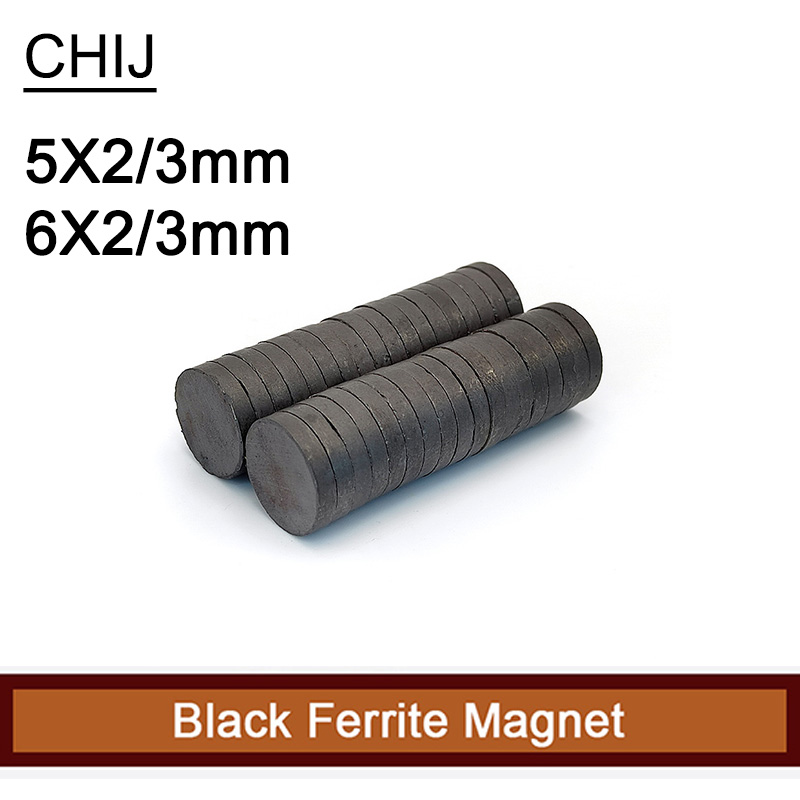 5/10/20/50/100pz Magnete Rotondo 5x2 5x3 6x2 6x3mm Frigo Nero ottavino Magnete in ferrite Permanente discoteca Magnetico imane FAI DA TE per La Casa