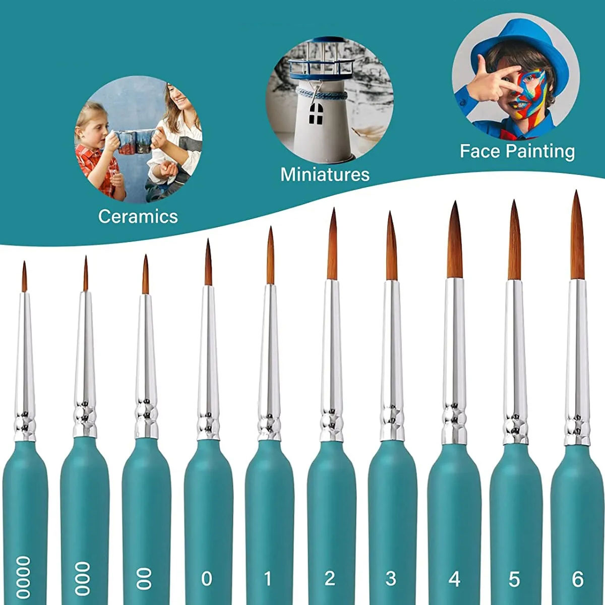 10/11pcs Miniature Paint Brushes, Detail Tip Paint Brushes Set With Ergonomic Handle - Suitable For Acrylic Painting, Oil, Wat