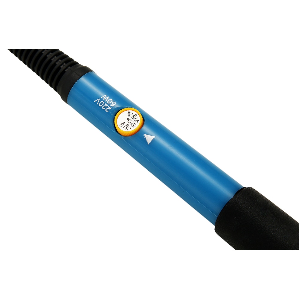 Soldador eléctrico de temperatura ajustable, 60W, azul/gris/naranja, lápiz térmico, herramientas de reparación de soldadura