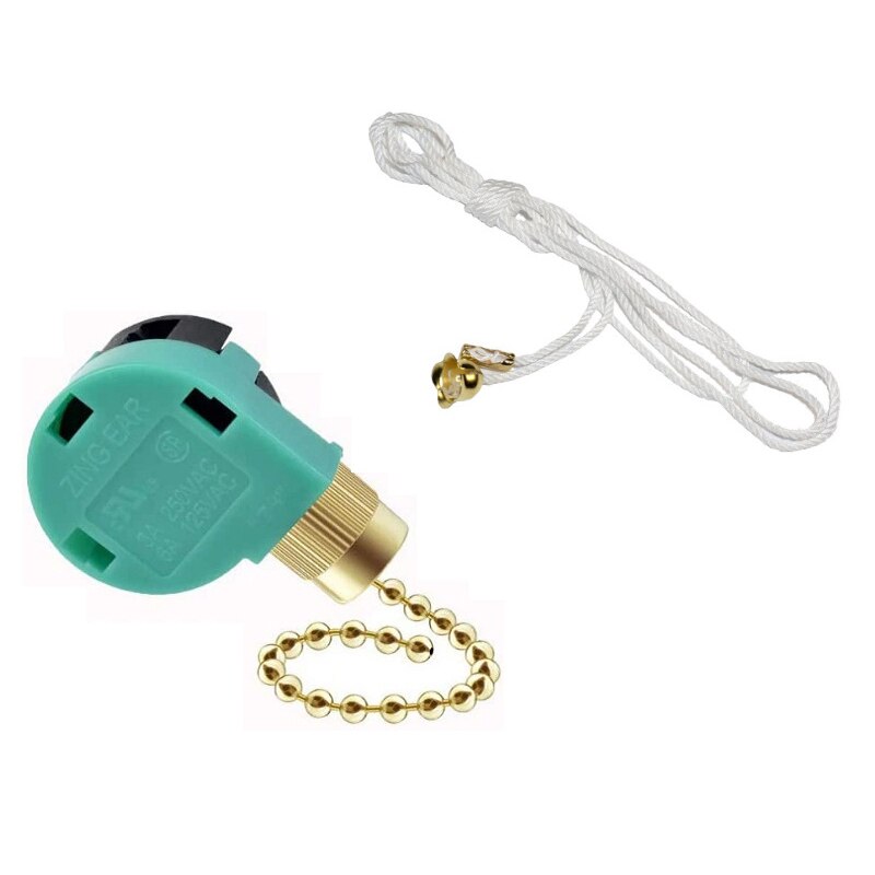 Ceiling Fan Switch 3 Speed 4 Wire Zing Ear ZE-268S6 Fan Pull Chain Switch Replacement Speed Control Switch