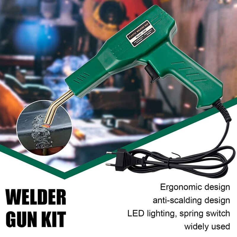 Stapler Plastic Welding Machine,Car Bumper Repair Kit Crack Repair Repair Melt Welding Hand Car Tool Kit EU Plug