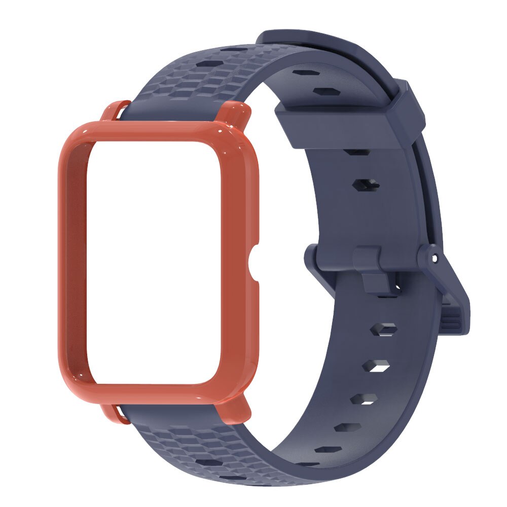 Handledsrem för huami amazfit bip s armband 20mm klockband skydd armband för amazfit bip 1s skyddsfodral för bip s: Midnattsblå orange 2