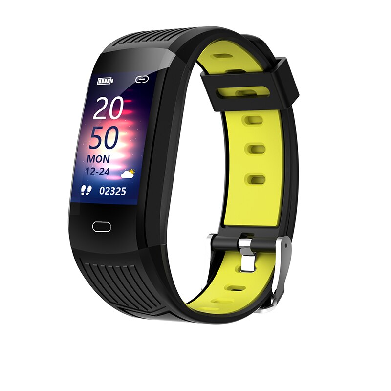 LIGE Smart Bracelet Heart Rate Blood Pressure Health Waterproof Smart Watch Bluetooth Watch Wristband Fitness Tracker: Black and yellow