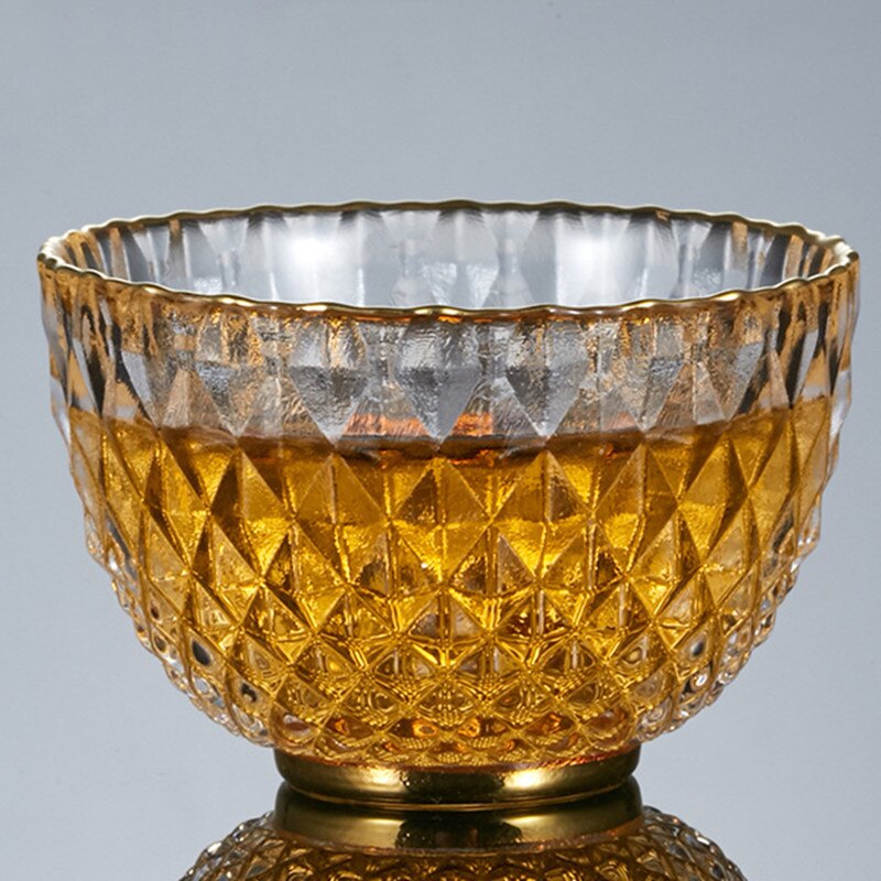 Japanse Stijl Vintage Glas Thee Kop Met Gouden Kristal Transparante Hittebestendig Tea Cup Persoonlijke Enkele Master Cup