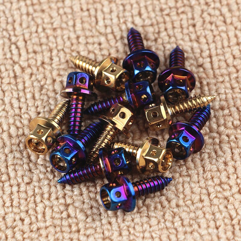 Blue plated 304 stainless steel outer hexagonal screw hollow big head flange self-tapping screw M5×15mm color screw