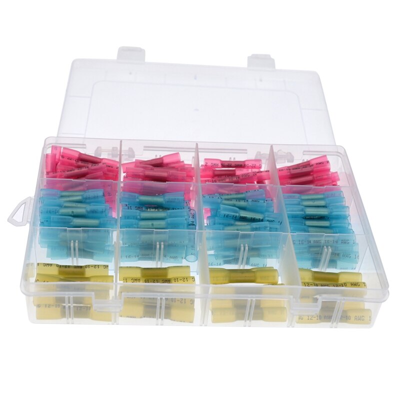 Ruidee Lot de 200 bornes à anneau thermorétractable Connecteurs thermorétractables à anneau thermorétractable Connecteurs Oeillet Cosses électriques à sertir (RSY