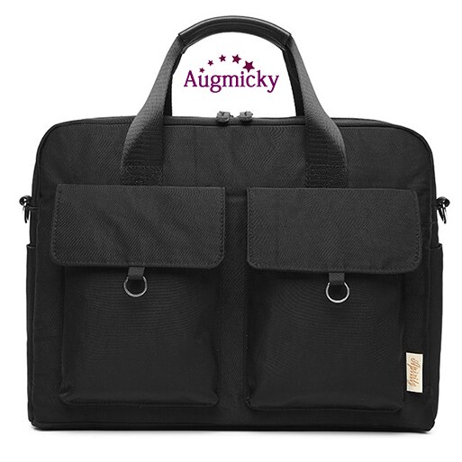 Novas mulheres bolsa de viagem do escritório ombro messenge portátil saco notebook caso maleta para macbook 13.3 14 15.6 Polegada: Black / 13.3-polegadas