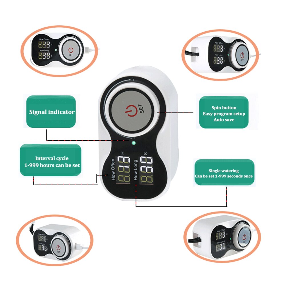 Intelligent Water Irrigation Controller Automatic Flower Watering Device for Balcony Office Garden Irrigation Water Sprayer
