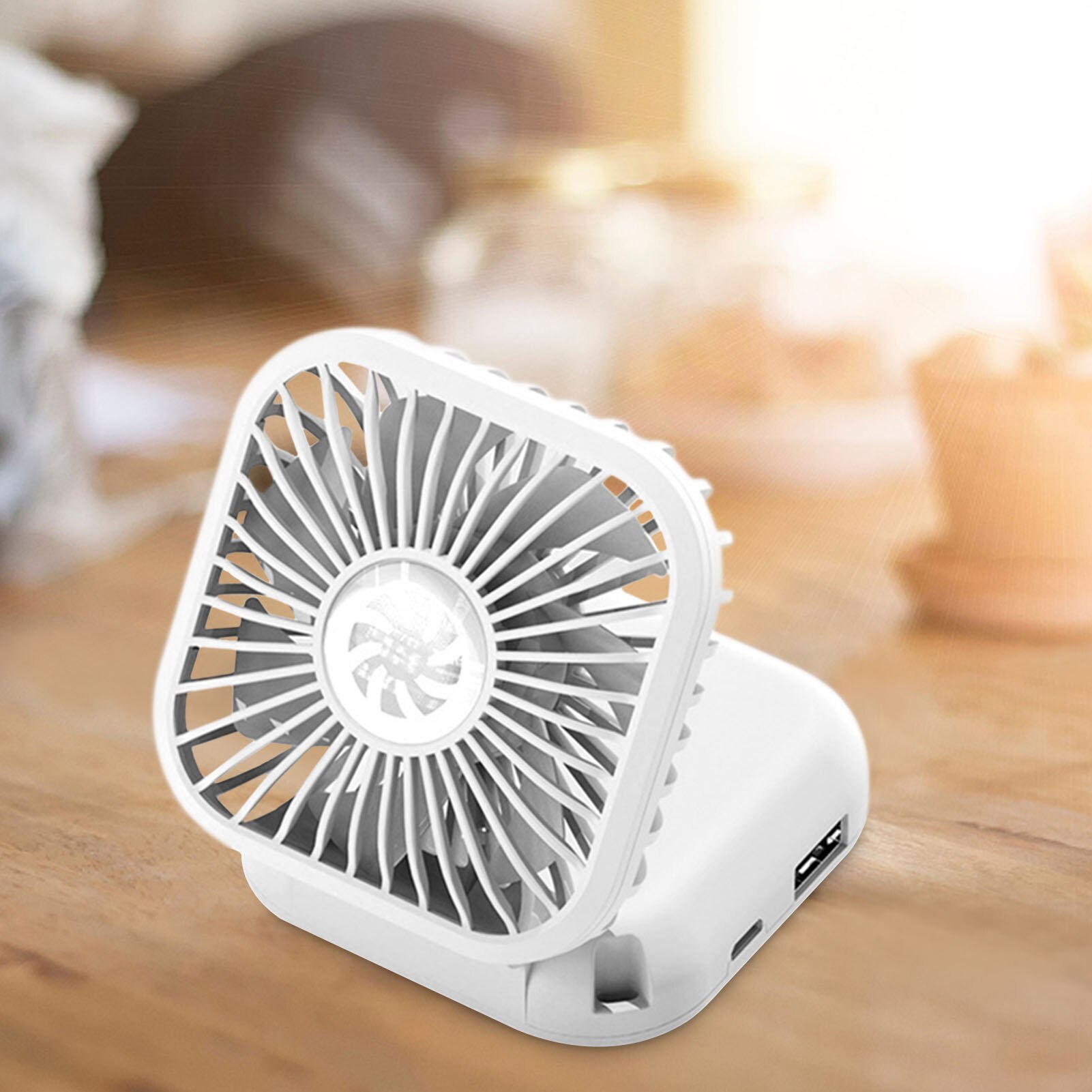 Usb Pocket Fold Fans Electric Portable Hold Small Fans Originality Small Household Electrical Appliances Desktop Electric Fan