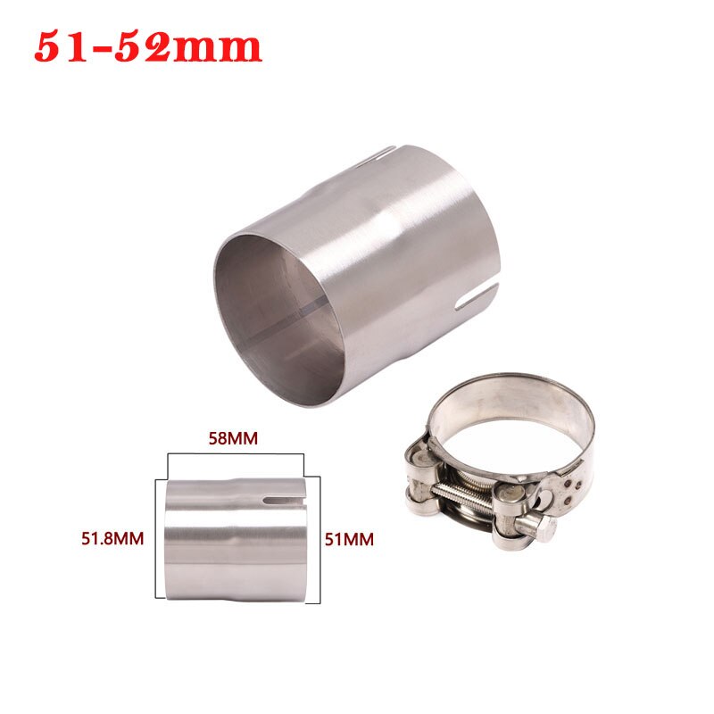 51mm to 52mm 54mm 56mm 58mm 62mm moottoripyörä yoshimura pakokaasun pakomuunnin sovitin linkkiputki putki vähennysventtiili 60mm äänenvaimennin kilpa: 51-52mm