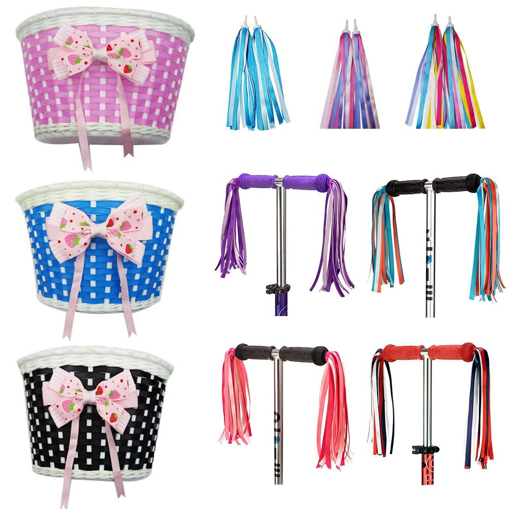 Kinderen Fiets Opslag Scooter Stuur Mand Fiets Voordrager Strik Tas Achter Fietsen Multicolor Opknoping Retro Kwasten
