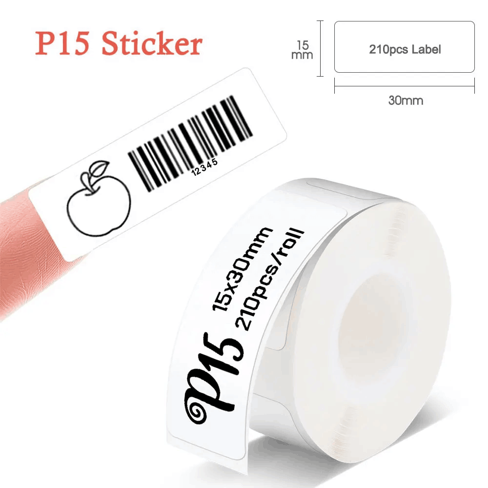 Marklife P15 transparenter Aufkleber, 14 mm x 30 mm, Thermo-Rollenpapier für P15 P12 Etikettiermaschine, wasserfestes selbstklebendes Etikettenband: LC