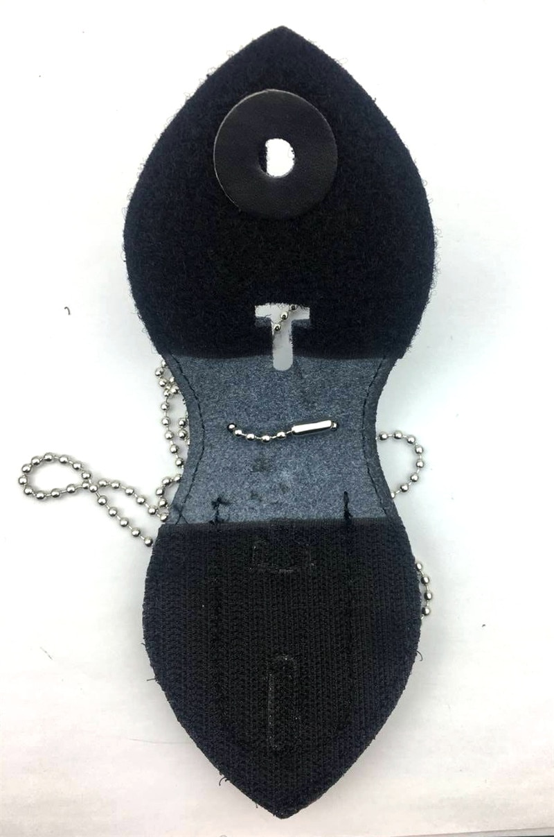 1pcs Universal Leather Badge Holder American Badge Holder Police Detective Badge Holder with Bead Chain & Clip Accessories
