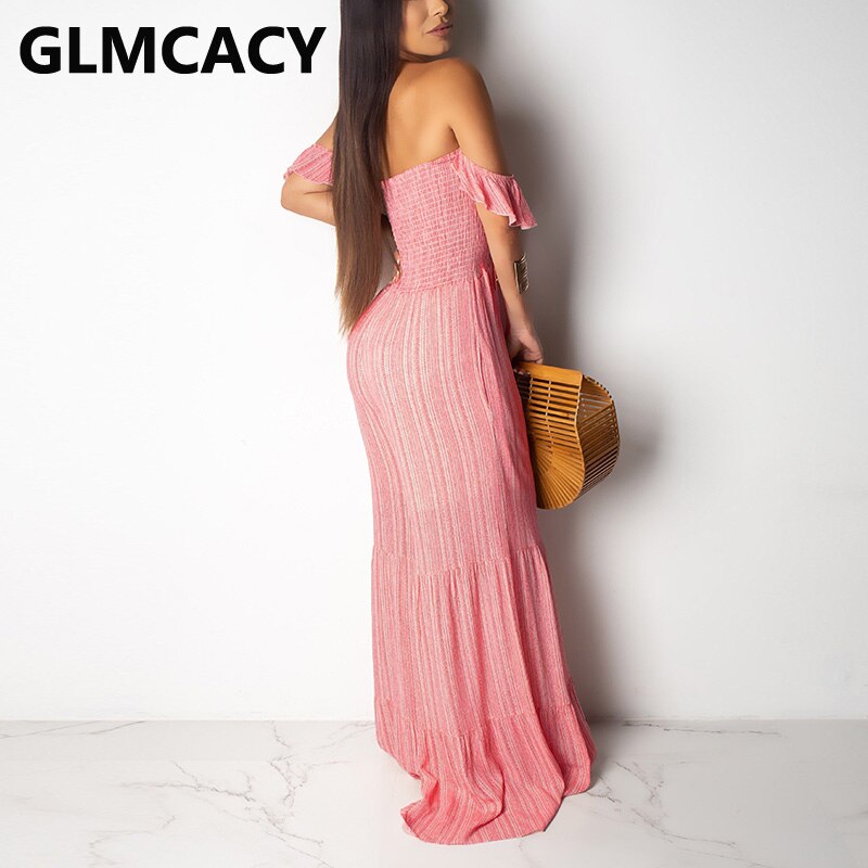 Vrouwen Off Shoulder Franje Zoom Jumpsuits Elegante Wijde Pijpen Losse Overalls Jumpsuits: Rood / L