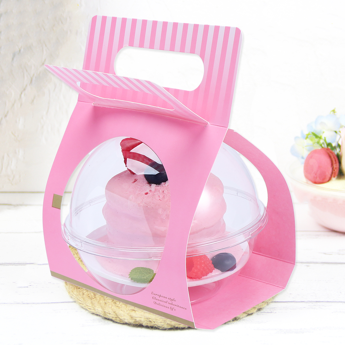 10pcs Plastic Cake Container Transparent Shape Cake Container Disposable Mousse Round Cake Container )