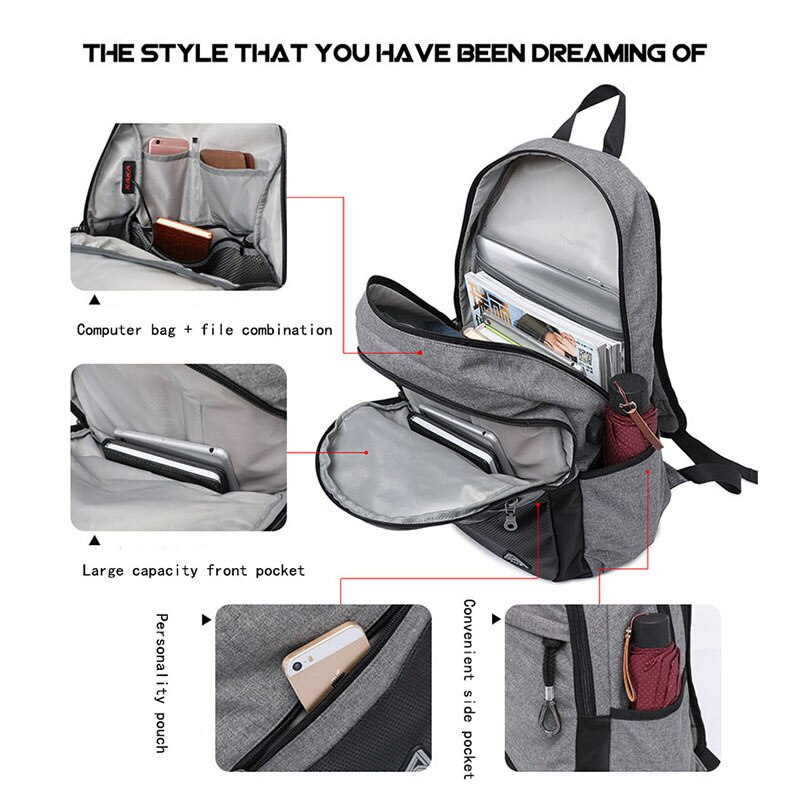 Senkey Style Men Backpacks For Teenager Caausal School Bags USB Charging Laptop Backpacks Large capacity Travel Bag
