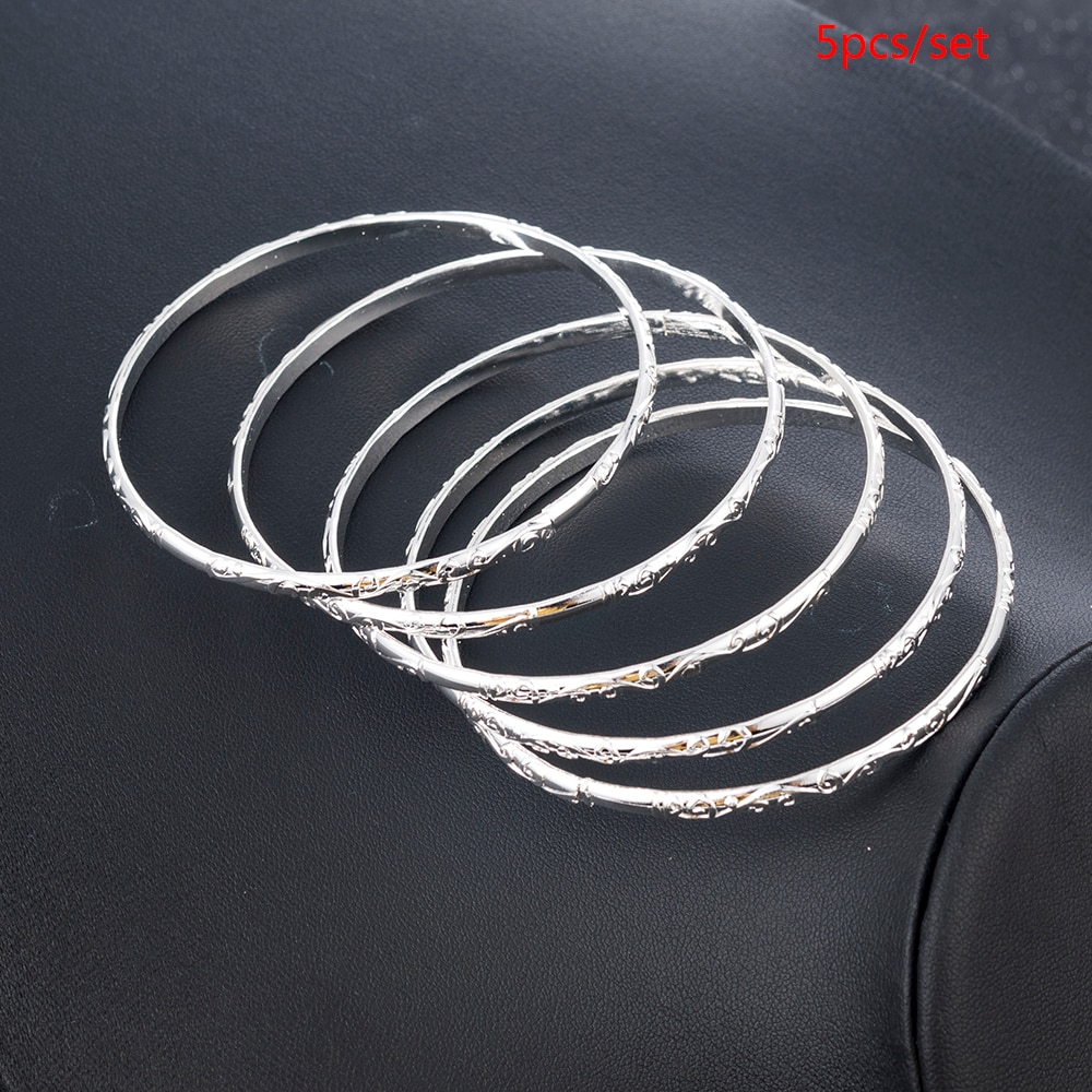 5 Teile/satz Jahrgang Manschette Armbinde Einfache Schnitzen Blume aufbringen Armreif setzt für Frauen Zubehör Pulsera Amuleto Schmuck