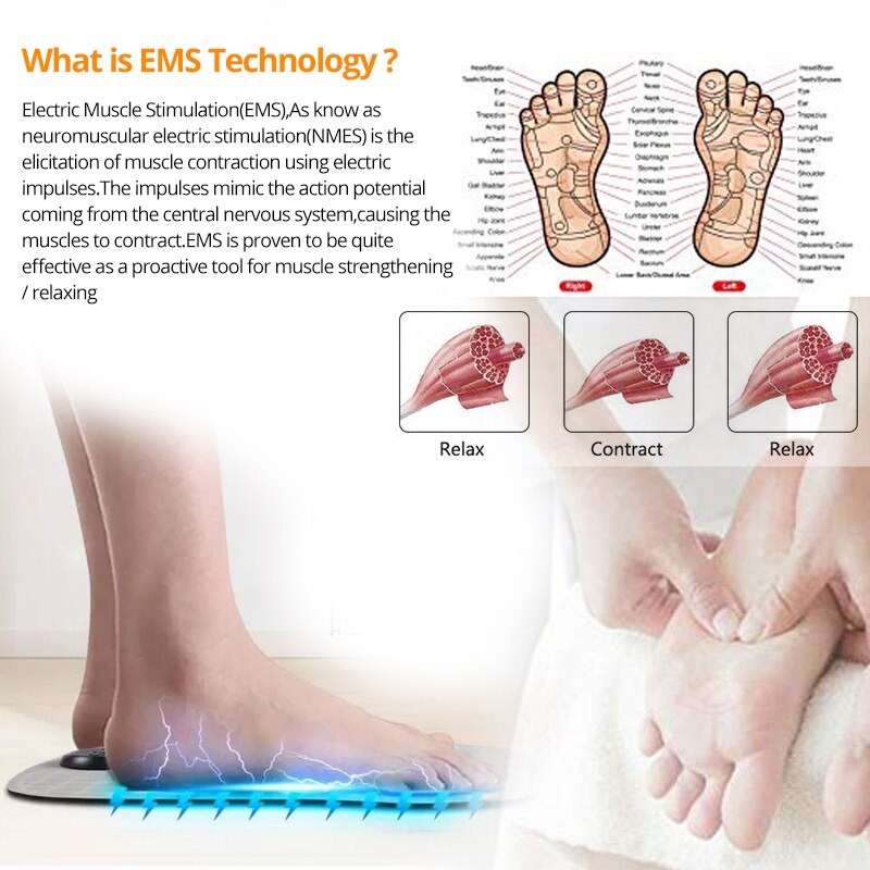 Ems fodpleje massageapparat elektrisk fysioterapi revitaliserende pedicure tiers trådløs fodpleje vibrator fødder muskelstimulator