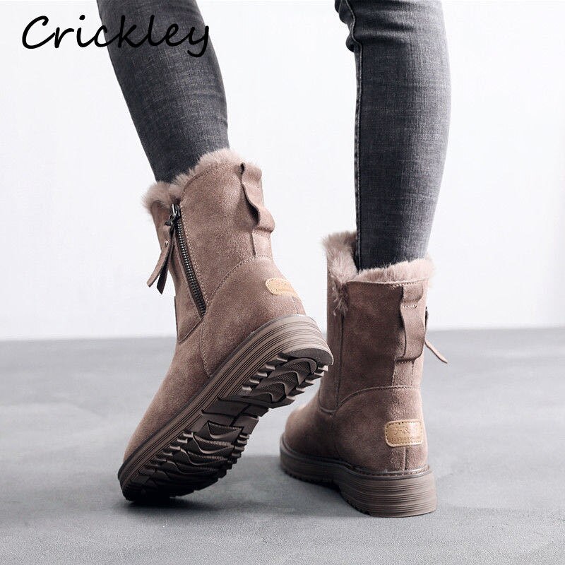 Winter freundlicher Mädchen Martin Stiefel Wildleder Plüsch Warme Bequeme Knöchel Stiefel für freundlicher Mädchen Pelz Stiefel Mädchen Schnee Stiefel